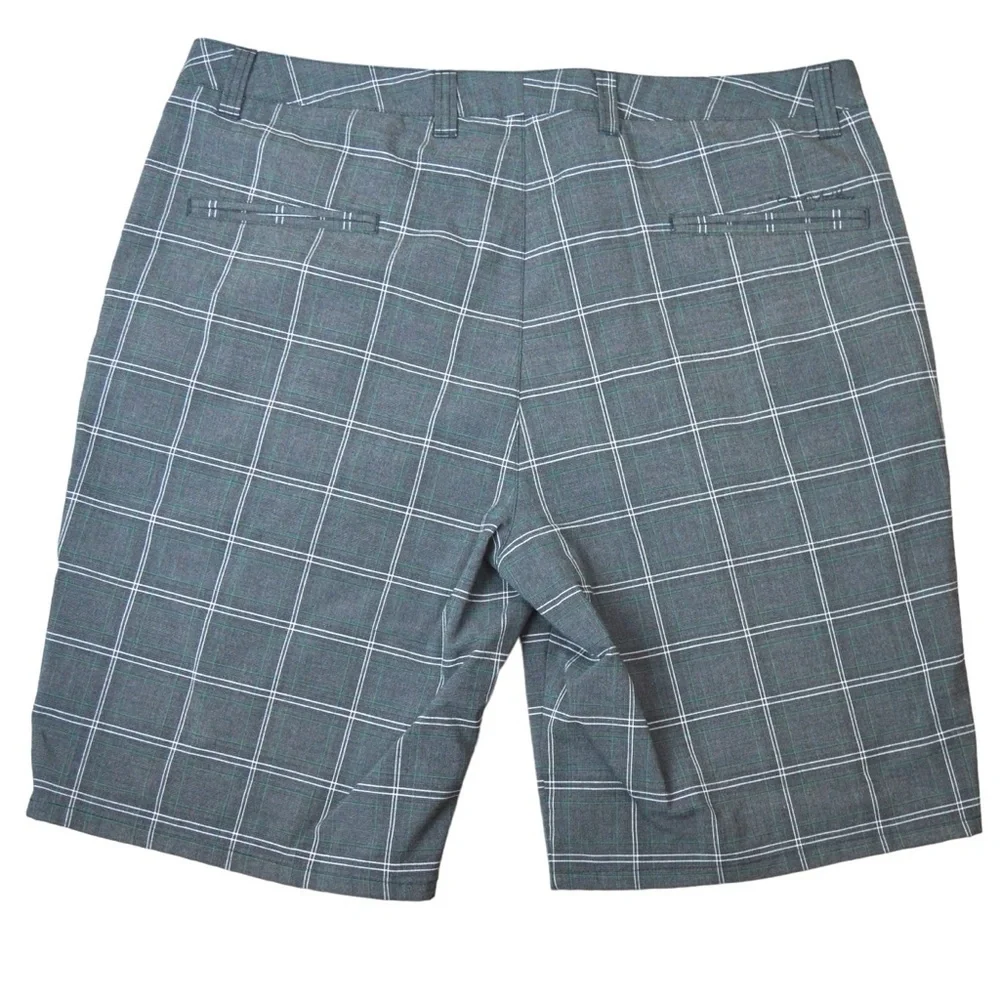 Travis Mathew Gray Casual‎ Men’s Windowpane Print Shorts, Size 38 FLAW